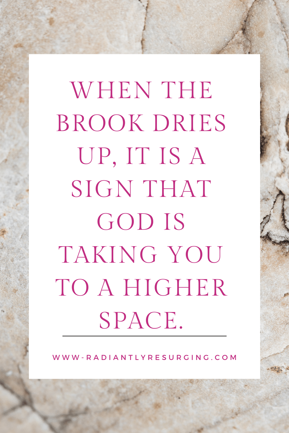 when the brook dries up