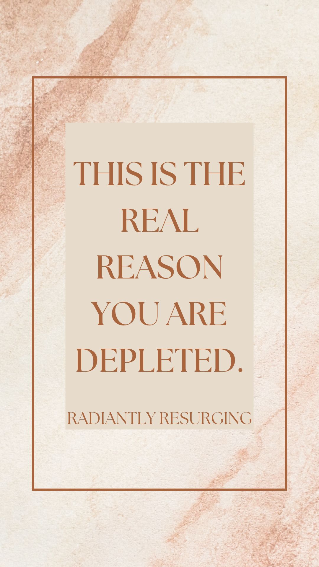 This is why you are depleted