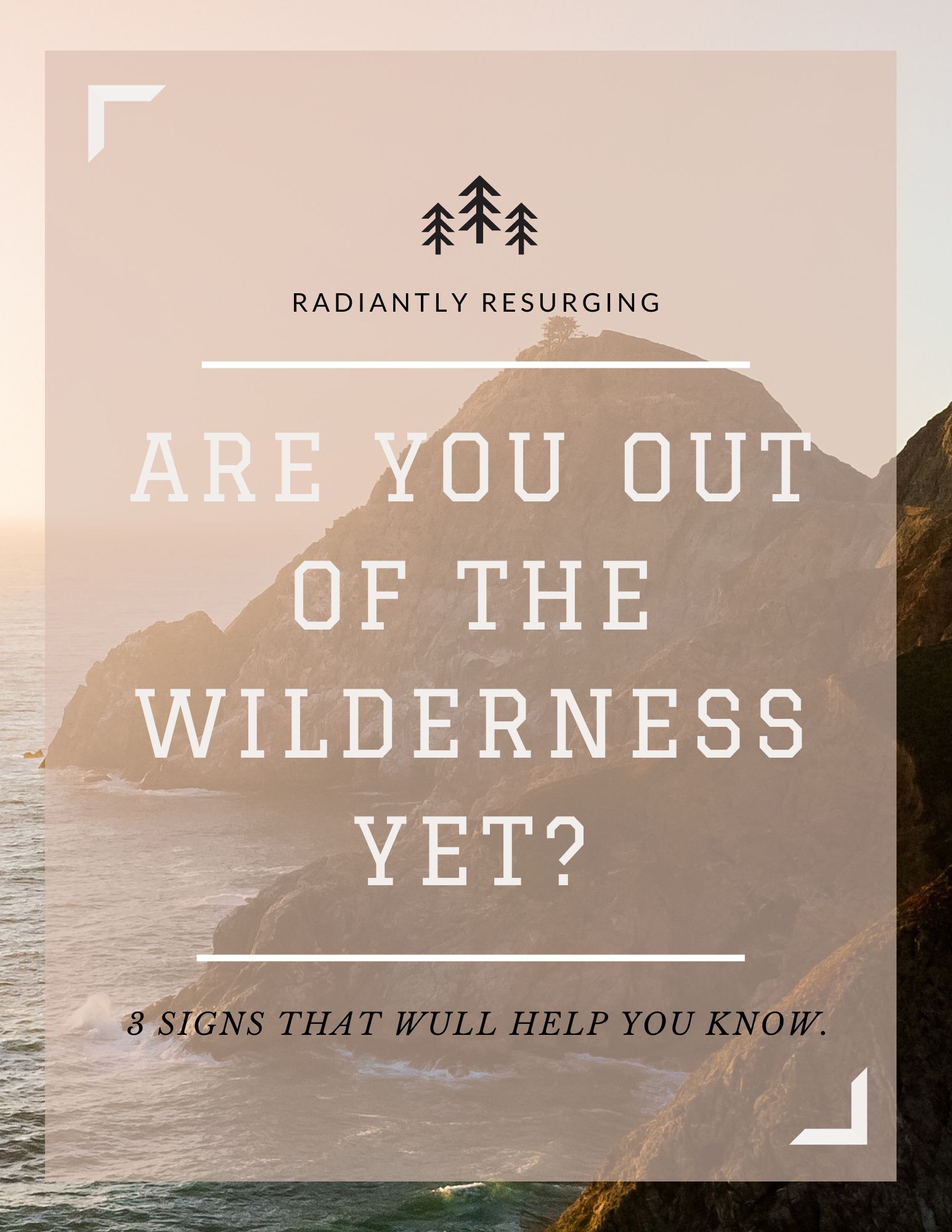 ARE YOU OUT OF THE WILDERNESS YET