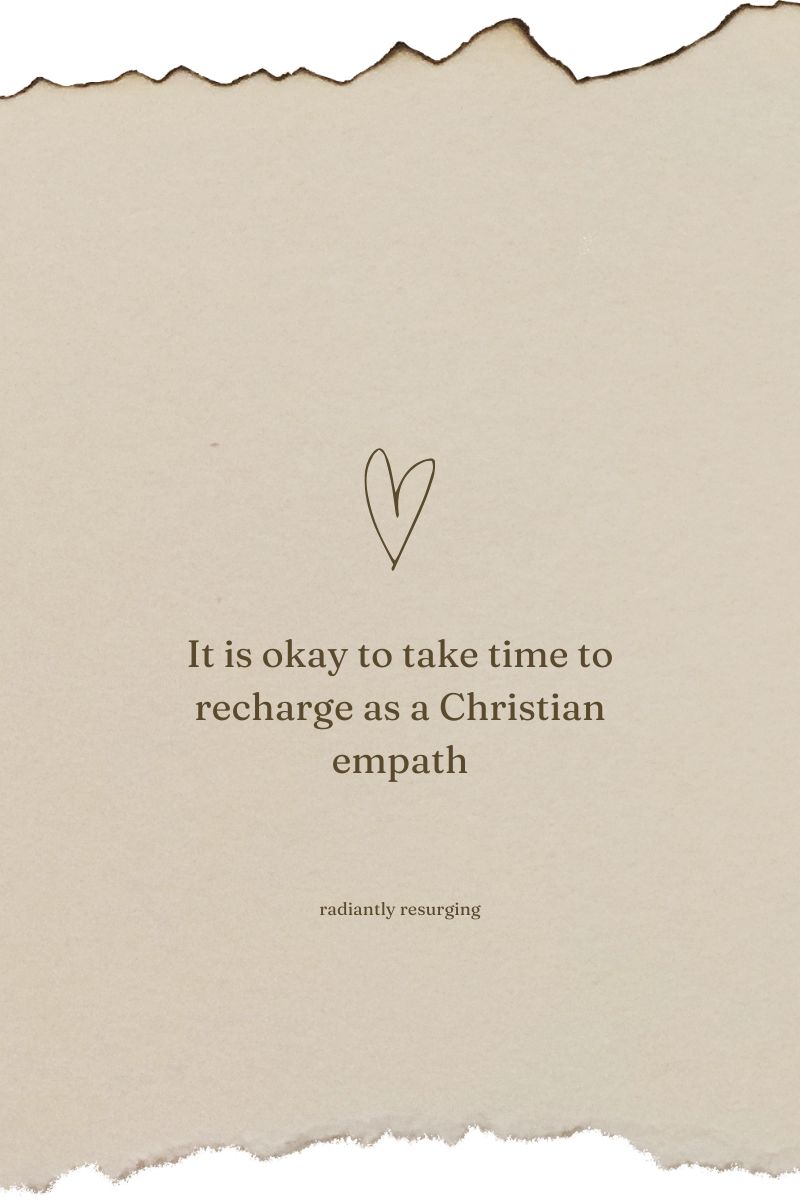 time to recharge is imperative as an empath
