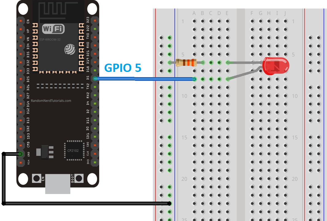 ESP32 PWM with MicroPython circuit to fade Dim LED