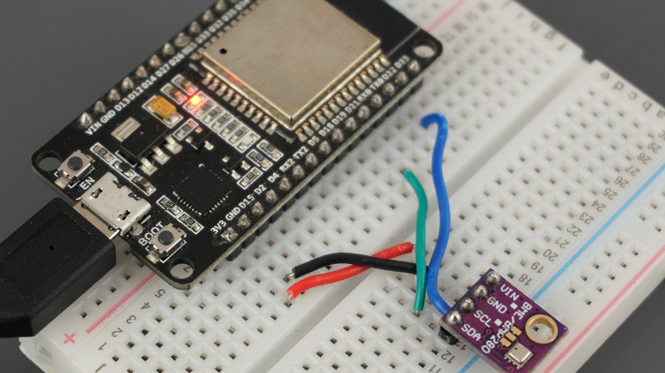 ESP32 wit BME280 sensor module temperature humidity pressure