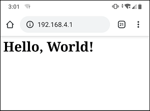 MicroPython Access Point (AP) web browser test