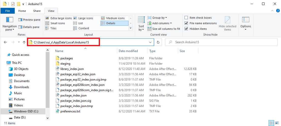 Arduino IDE ESP32 ESP8266 NodeMCU Board Add-on fix install