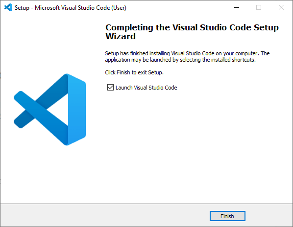 Microsoft Visual Studio Code VS Code Installation wizard final step