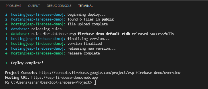 ESP32 ESP8266 Deploy Firebase Web App
