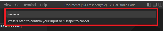 Enter SSH host password on VS Code