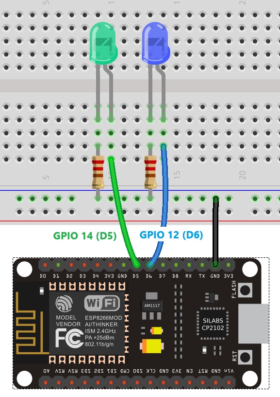 ESP32 Asynchronous Programming MicroPython - blink multiple LEDs