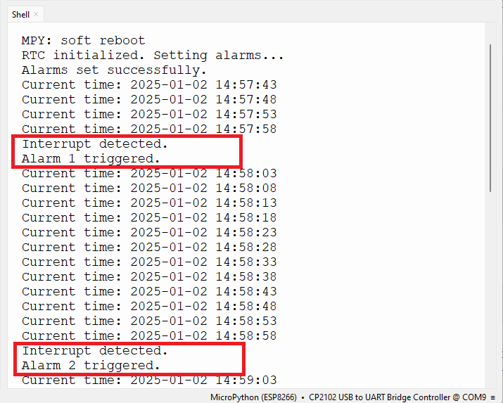 DS3231 RTC with ESP32 and ESP8266 MicroPython - Triggering Alarms