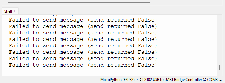 ESP32-ESP-NOW Send Packet Failed Micropython