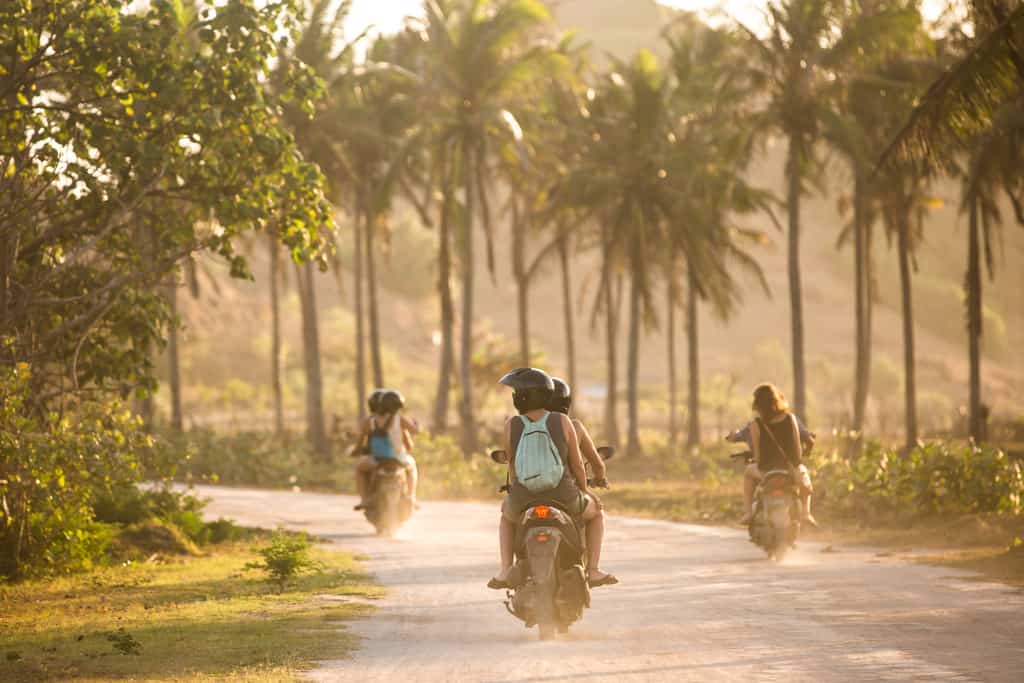 riding scooter in Bali