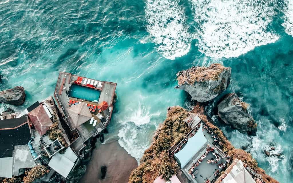 Aerial view of Suluban Beach