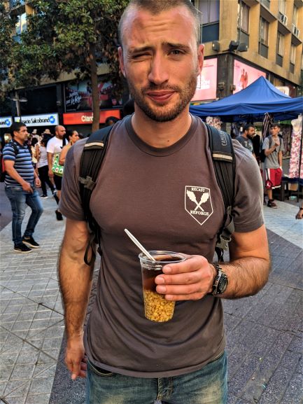 Trying Mote Con Huesillo in Santiago, Chile Travel