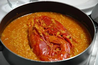 arroz caldoso con carabineros
