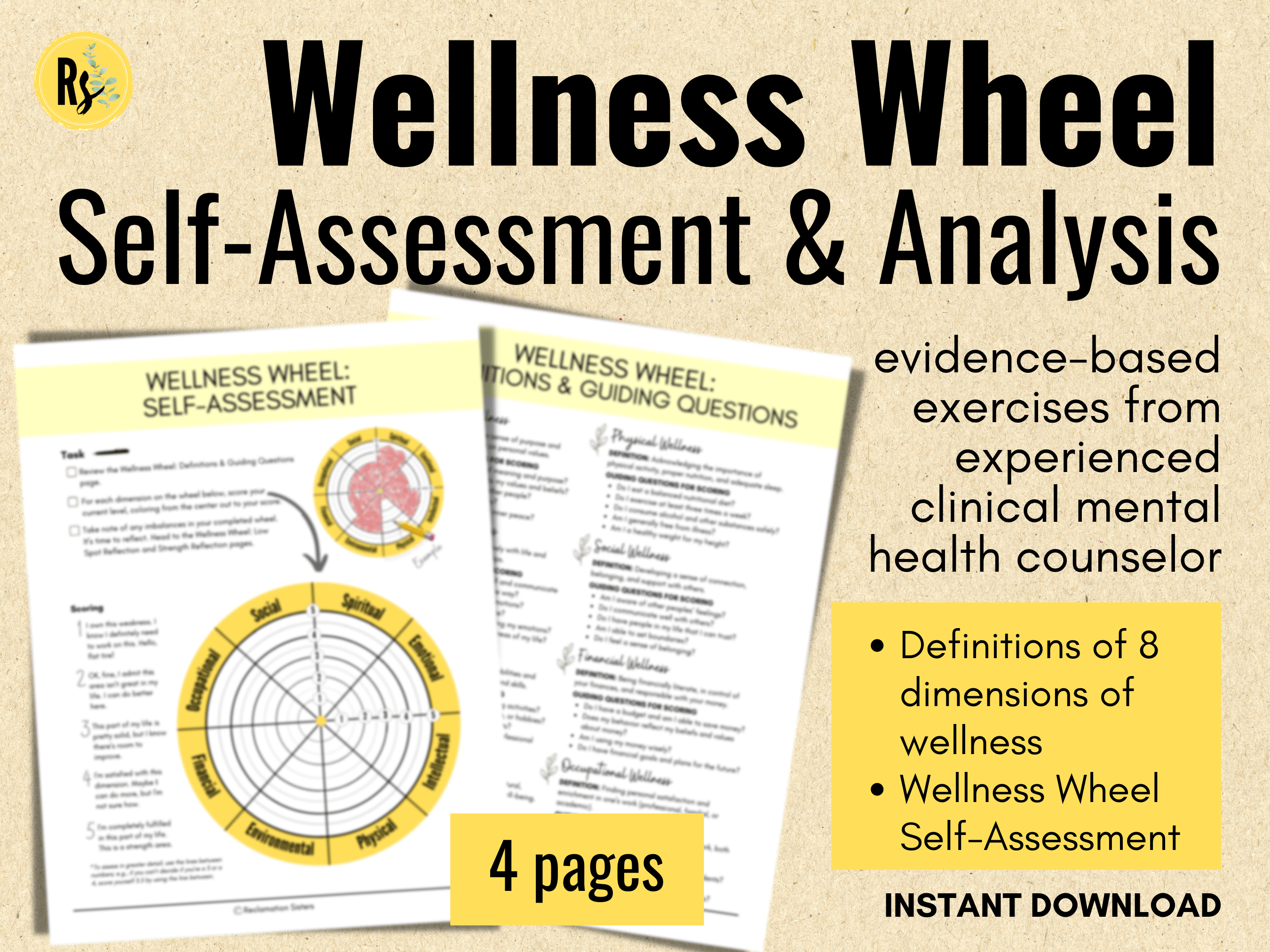Balancing Your Wellness Wheel Self Assessment Reclamation Sisters