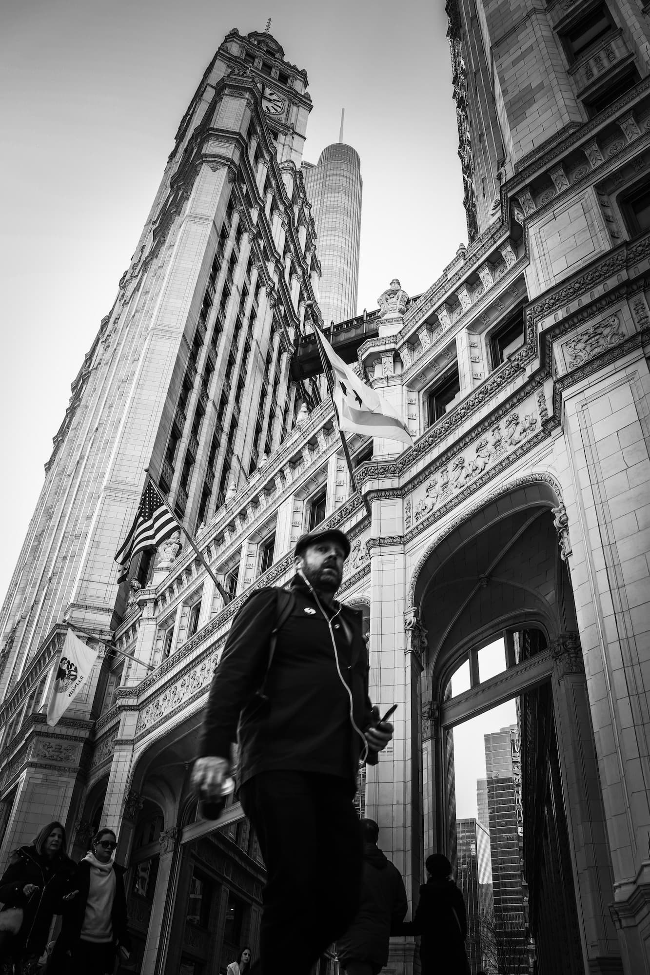 Wrigley Man Vertical Black and White