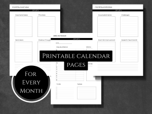 minimalist modern daily planner monthly