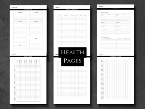 minimalist modern daily planner health pages