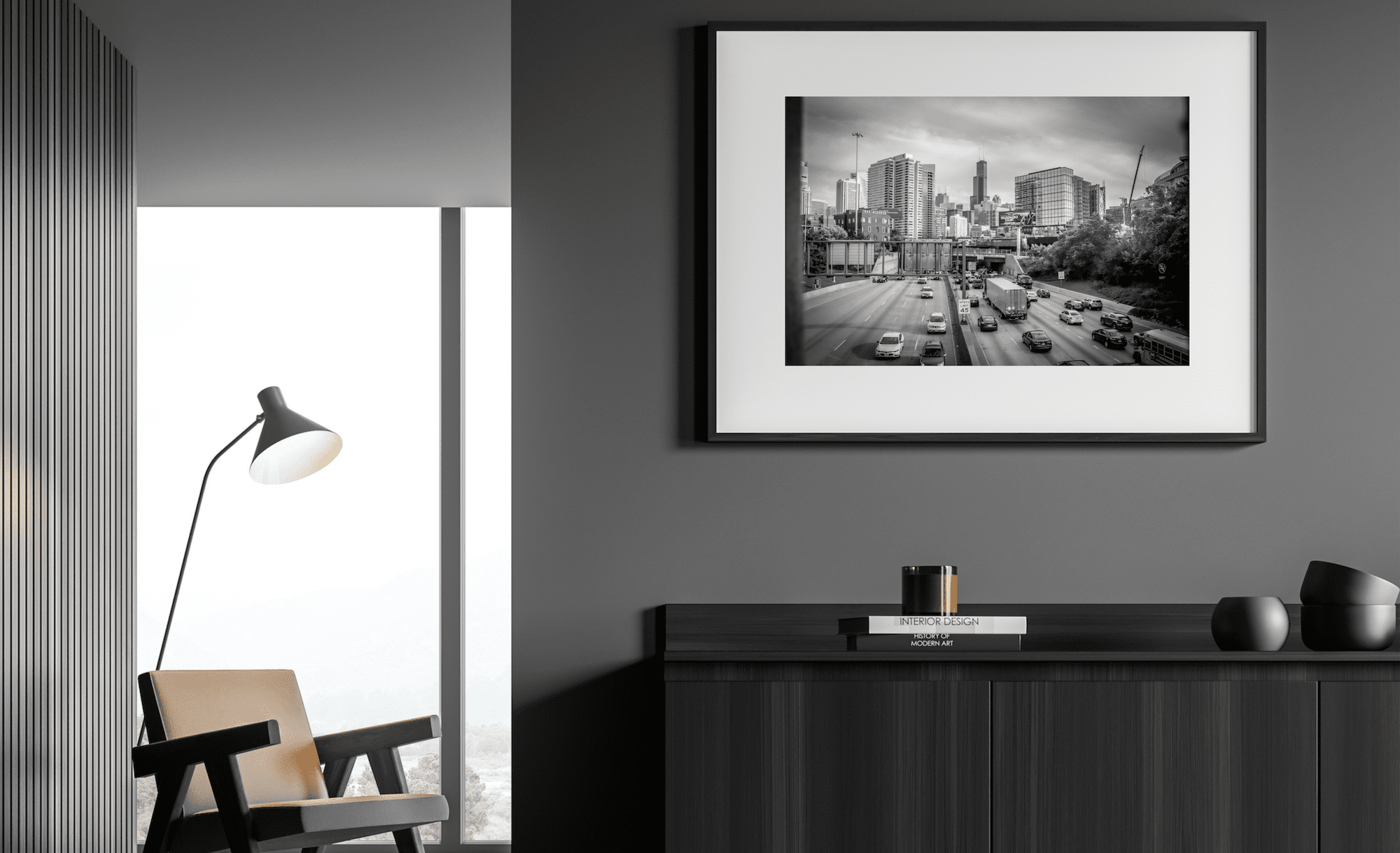 Black and White Chicago Photography | Highway to Chiway | Dark Interior