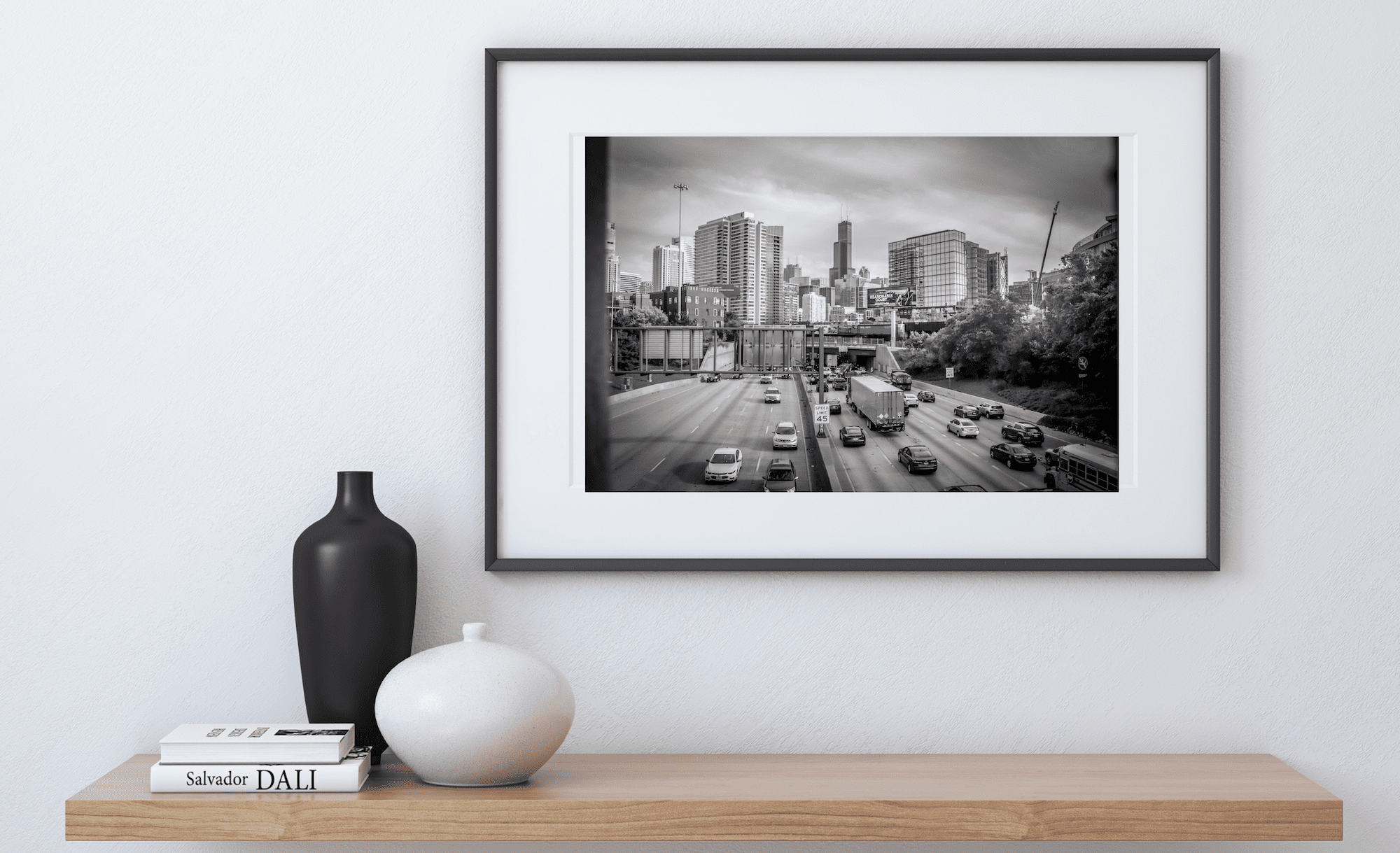 Black and White Chicago Photography | Highway to Chiway | Shelf Frame