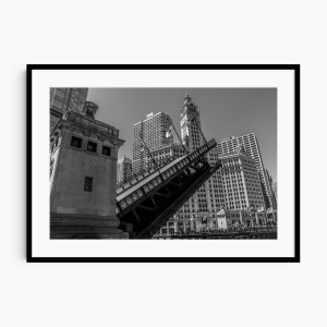 Chicago Photography | black and white photography | Bridge Up Wrigley Large Frame Mockup