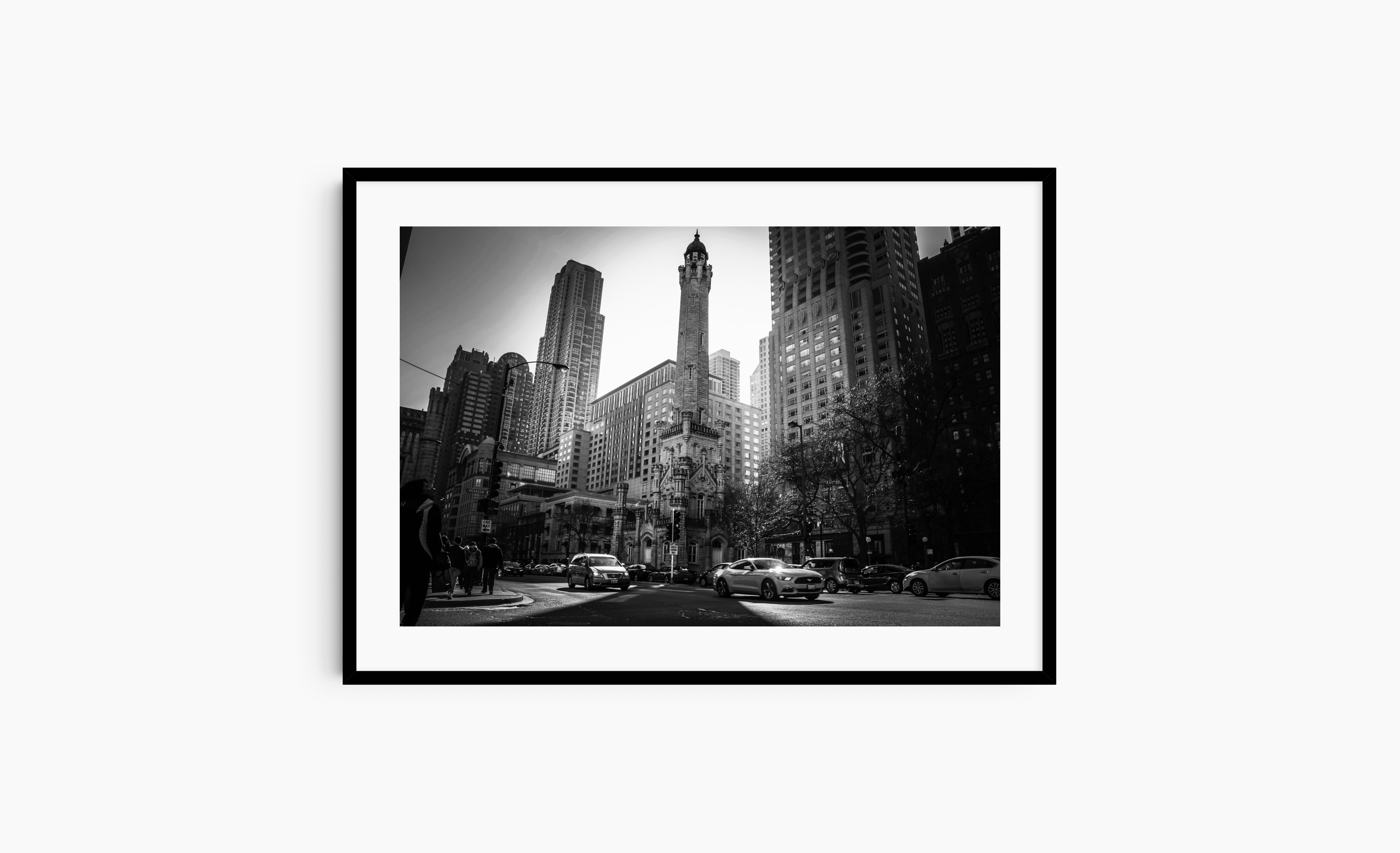 Chicago Photography | black and white photography | Old Water Tower Large Frame Mockup