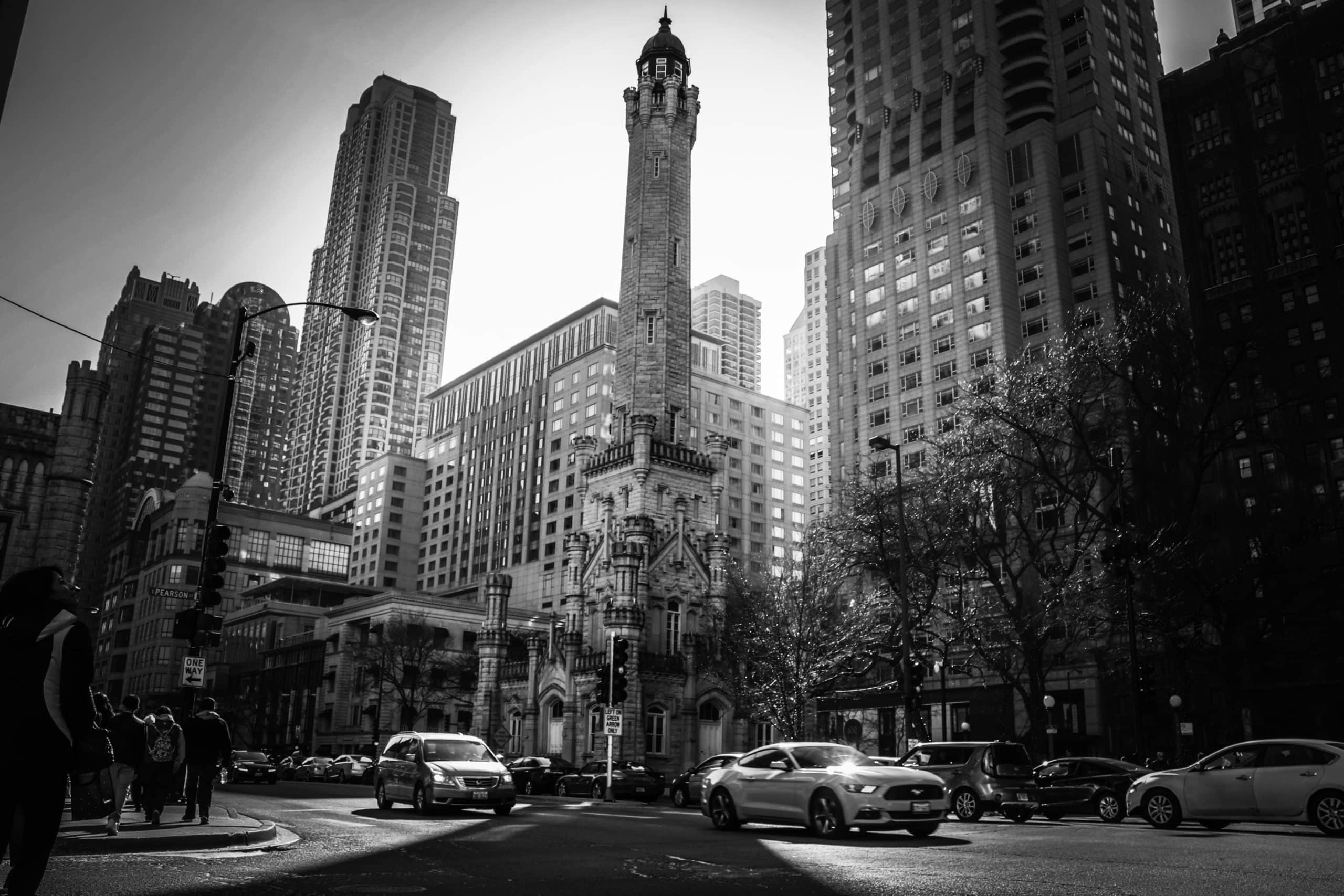 Chicago Photography | black and white photography | Old Water Tower_hor_PRINT