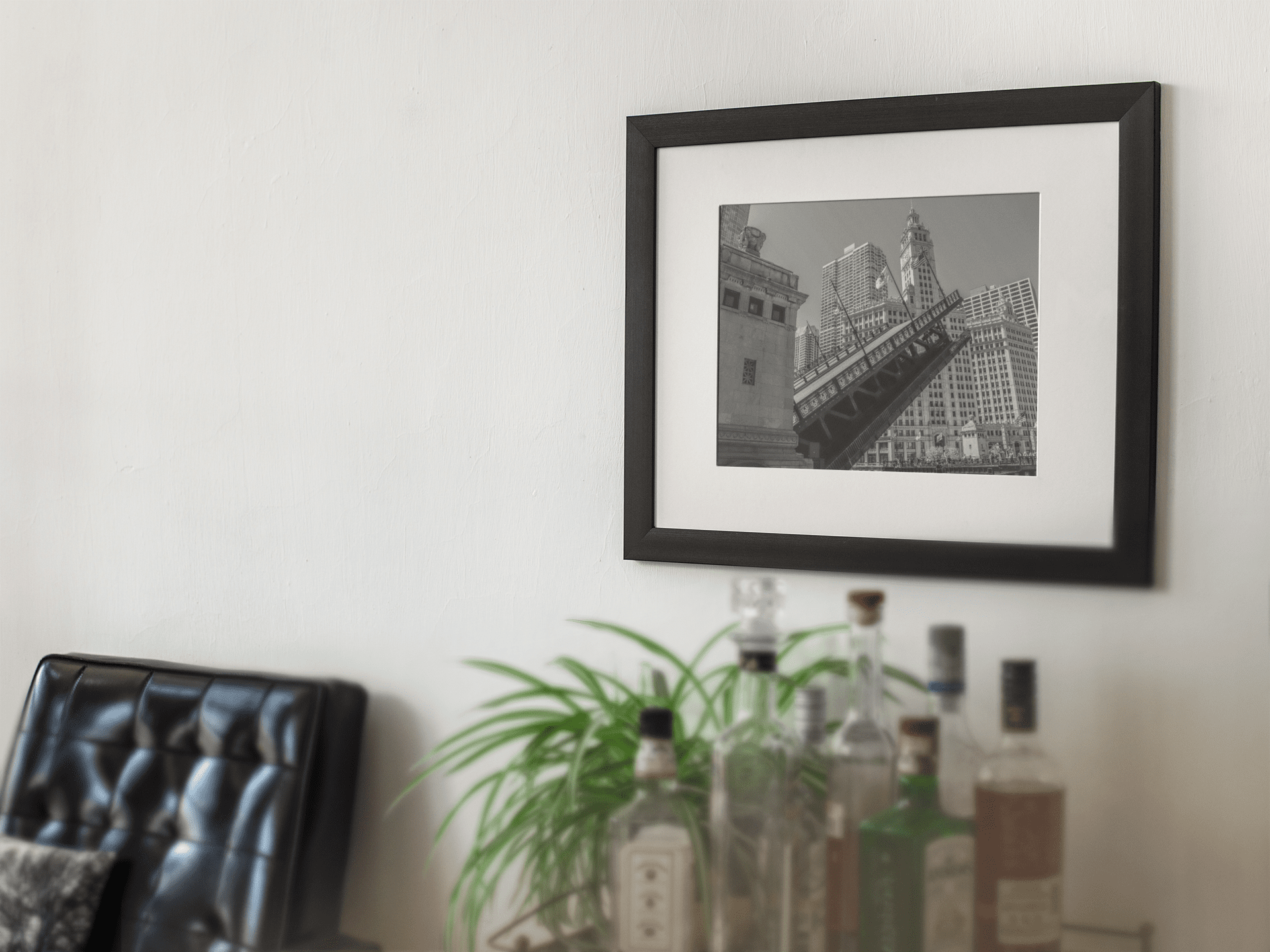Chicago Photography | black and white photography | bar mockup bridge up wrigley