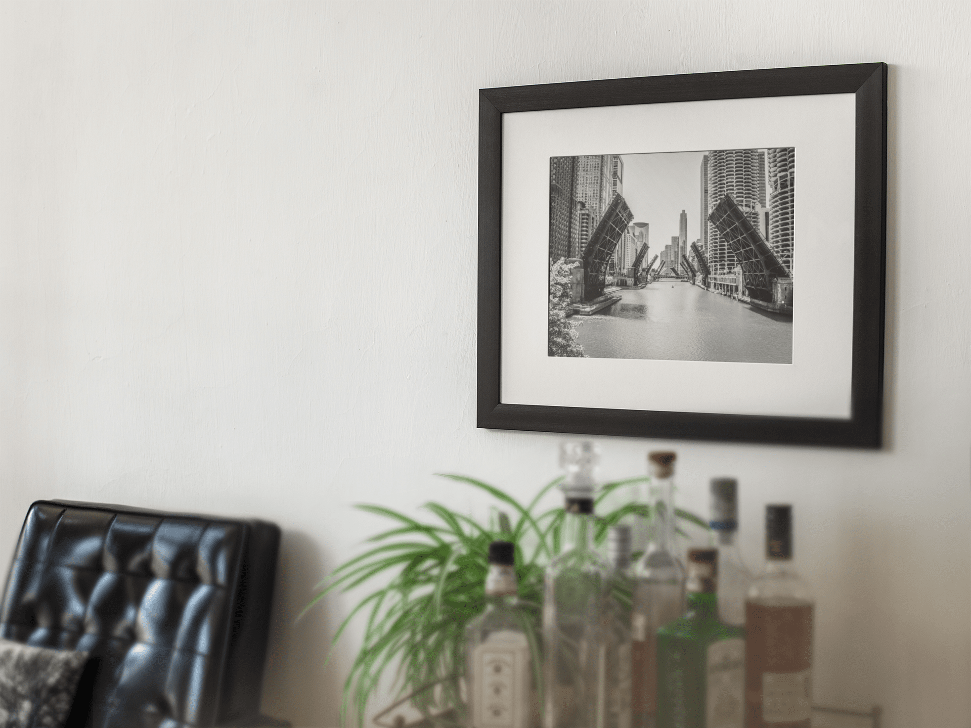 Chicago Photography | black and white photography | bar mockup bridges up