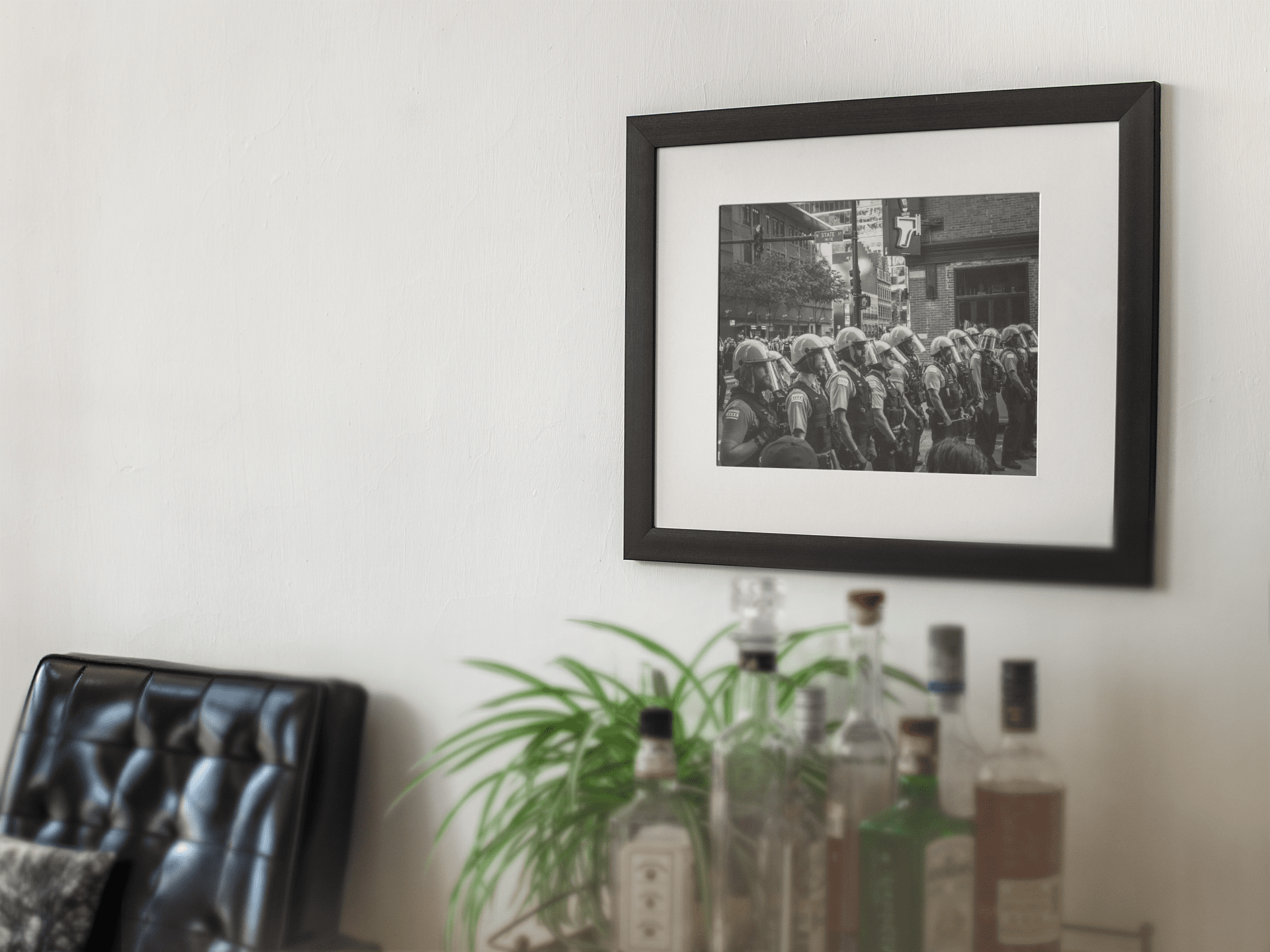Chicago Photography | black and white photography | bar mockup police state