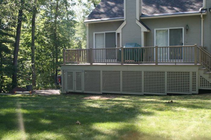 Deck in an enclosed area Deck in an enclosed area