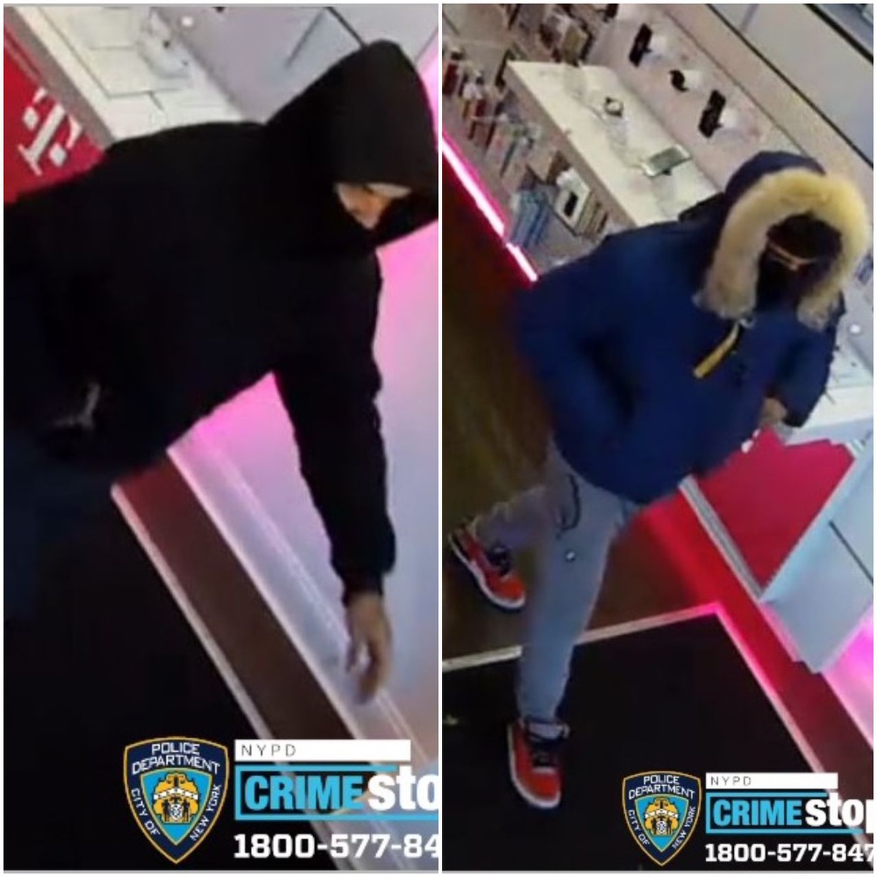 2 recherchés pour interrogatoire en lien avec des vols de téléphones portables dans les magasins T