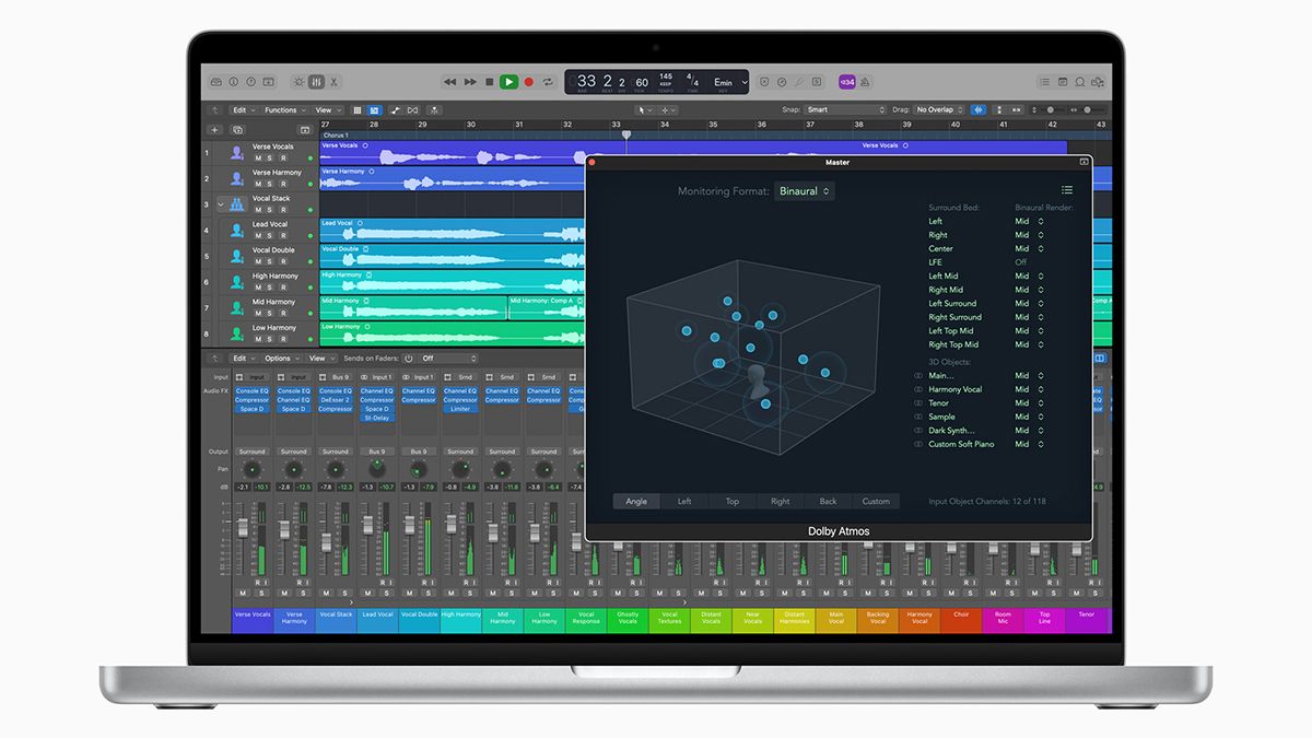 Apple met à jour Logic Pro, MainStage et GarageBand : le suivi spatial de la tête audio pour les AirPods et l’optimisation de Mac Studio font partie des nouveautés