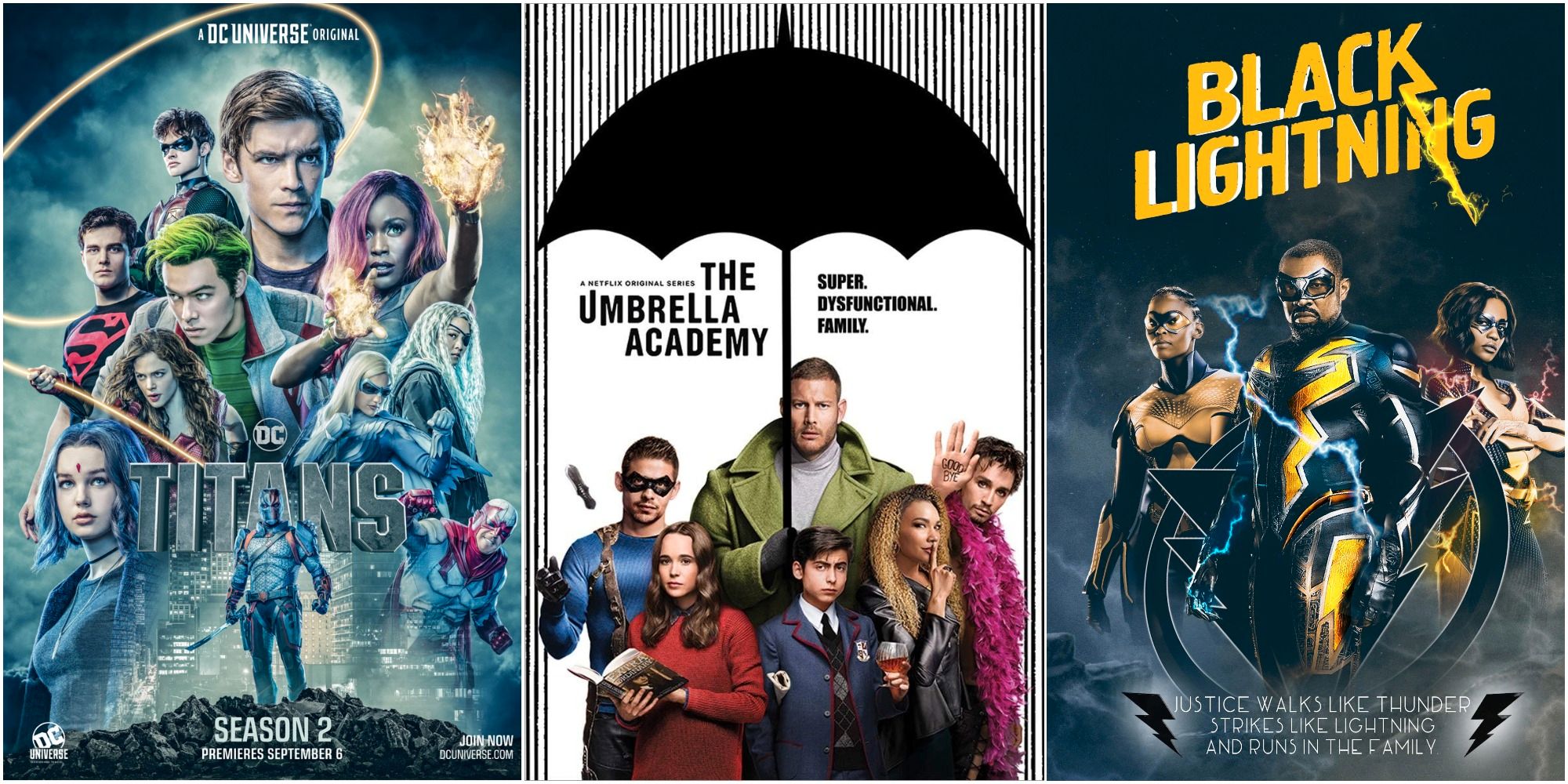 Titans The Umbrella Academy Black Lightning