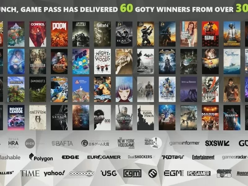 Le Game Pass de Microsoft héberge plus de 60 GOTY sur les consoles Xbox et PC
