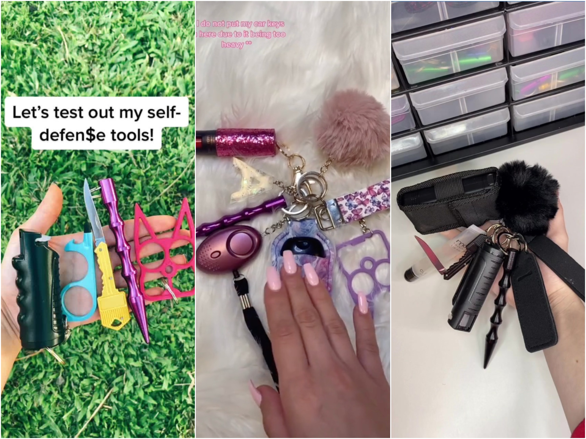 TikTok sellers show off self-defense keychains