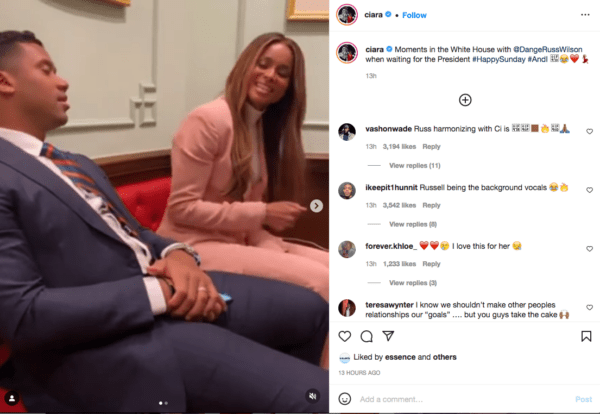 « Il peut réellement tenir quelques notes »: les fans sont choqués après avoir entendu Russell Wilson chanter « Et moi » aux côtés de sa femme Ciara