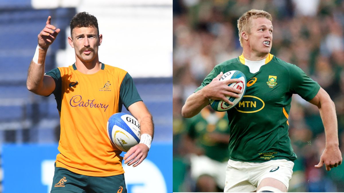 Composite image of players for Australia vs South Africa rugby