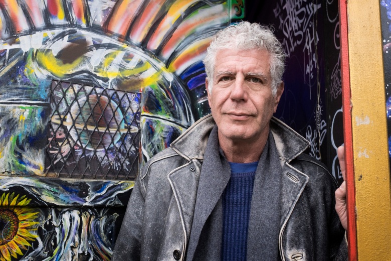 NEW YORK, NEW YORK - APR 1: Anthony Bourdain explores the Lower Eastside of New York City, New York on April 1, 2018.  (photo by David Scott Holloway)  “Parts Unknown -  Lower Eastside”   25219_031