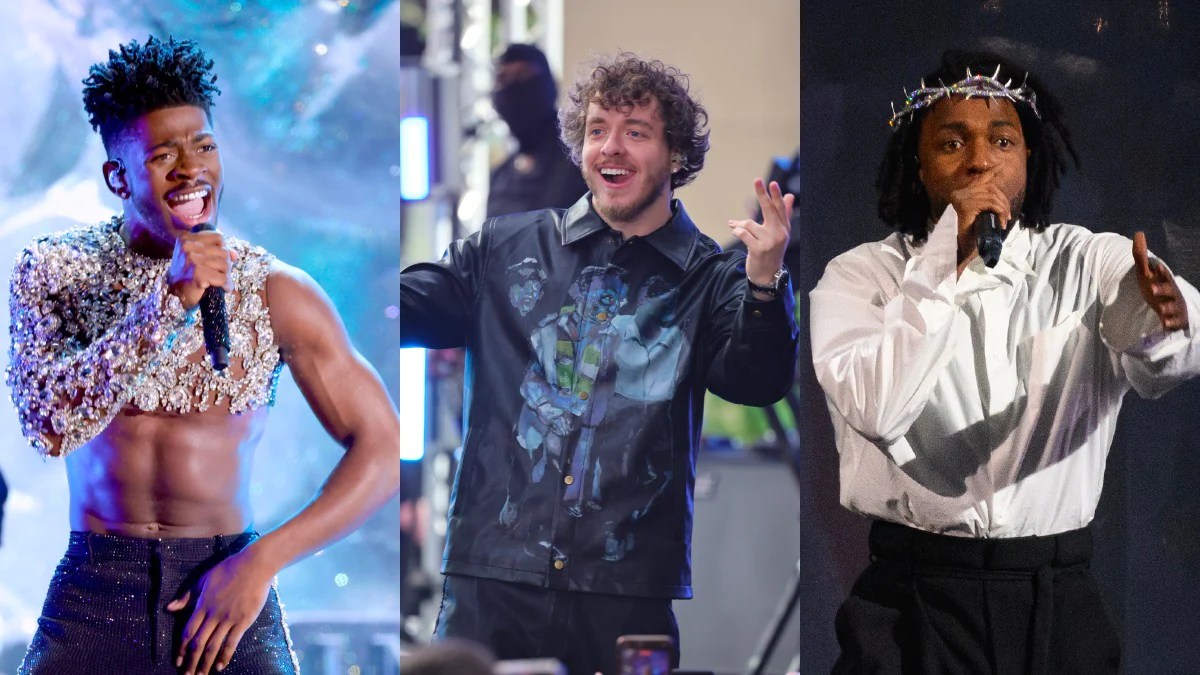 From left to right: Lil Nas X, Jack Harlow and Kendrick Lamar