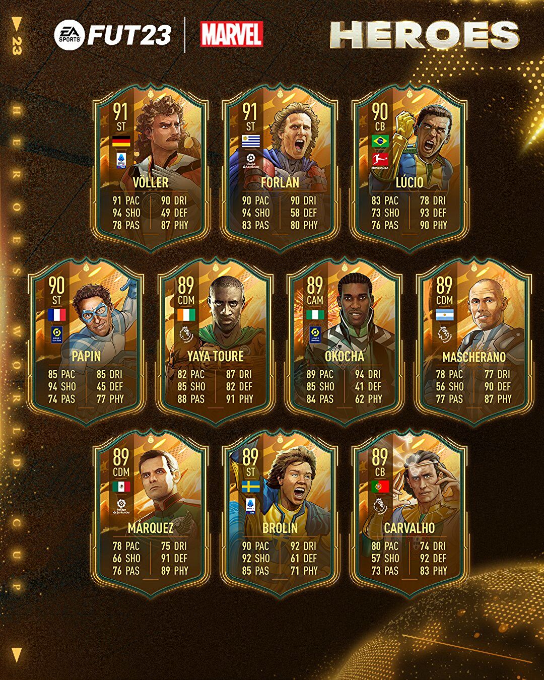 FIFA 23 x Merveille !  Voici les valeurs des joueurs qui se transforment en héros