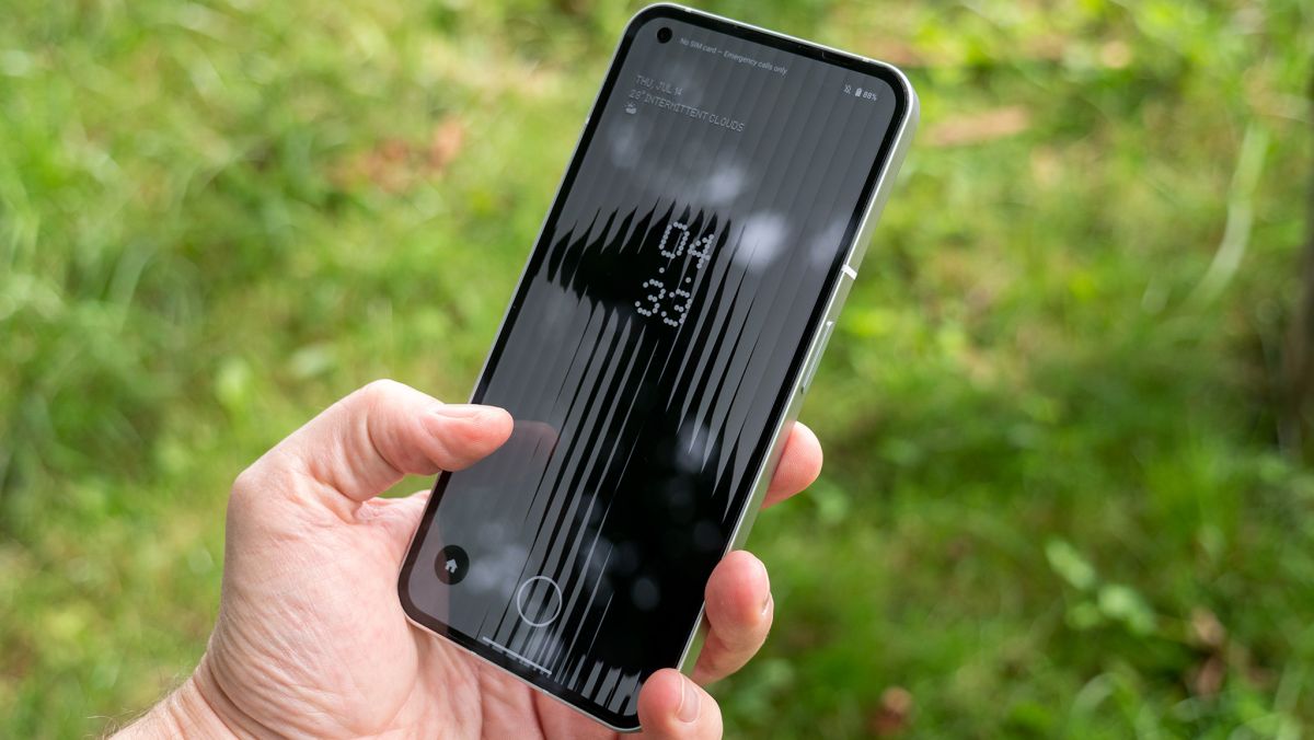 Holding the Nothing Phone (1)