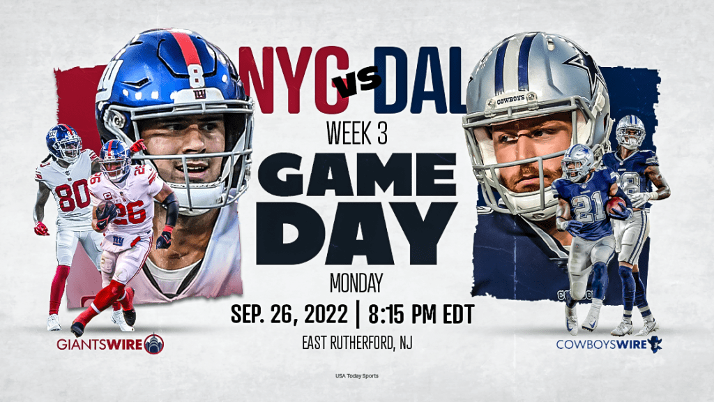 Giants vs. Cowboys : horaires, télévision, radio et streaming - Giants Wire