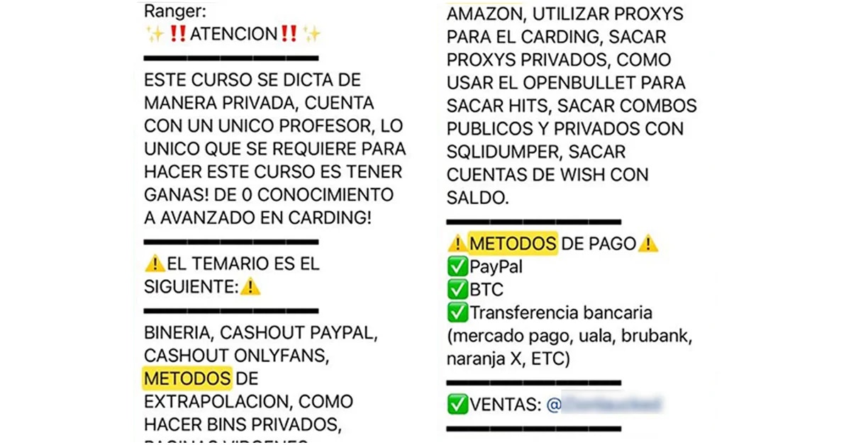 L'académie des escrocs inhabituels qui opère sur Telegram et vend des cours pour tromper Netflix, Mercado Libre et Onlyfans