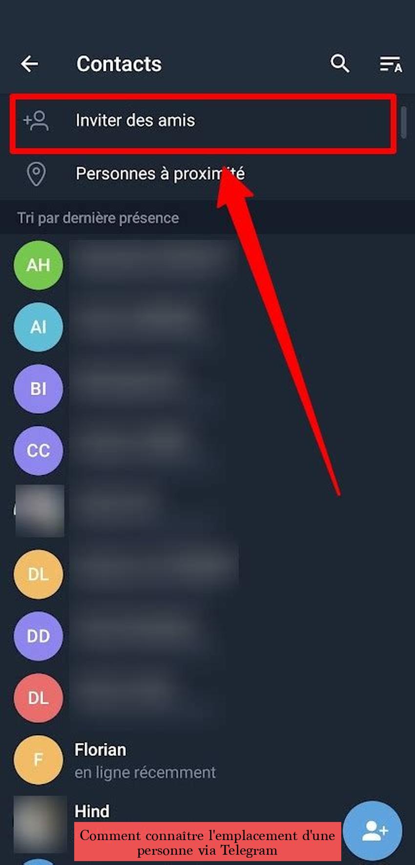 Comment connaître l'emplacement d'une personne via Telegram