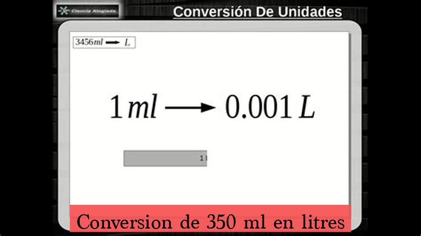 Conversion de 350 ml en litres