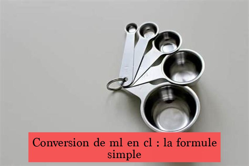 Conversion de ml en cl : la formule simple
