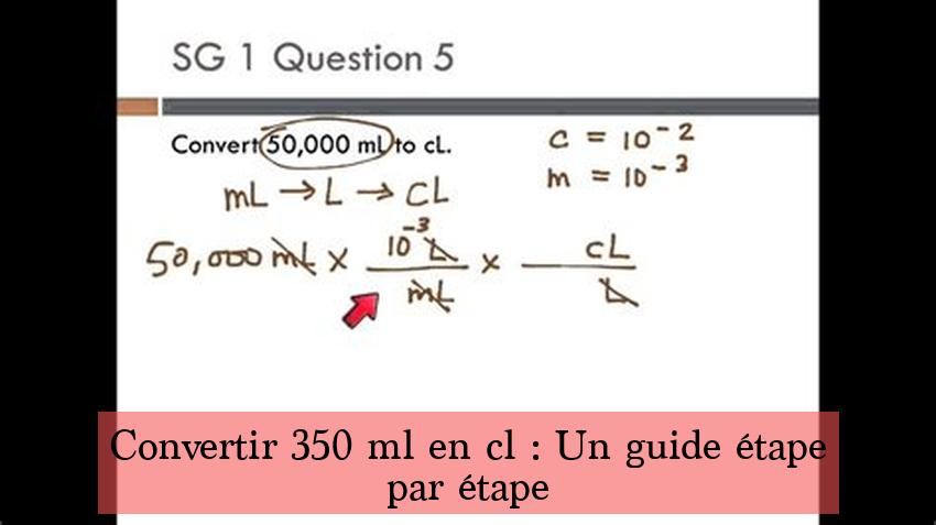 Convertir 350 ml en cl : Un guide étape par étape