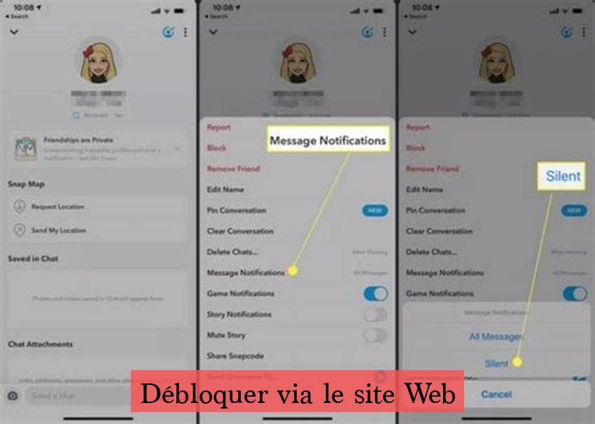 Débloquer via le site Web