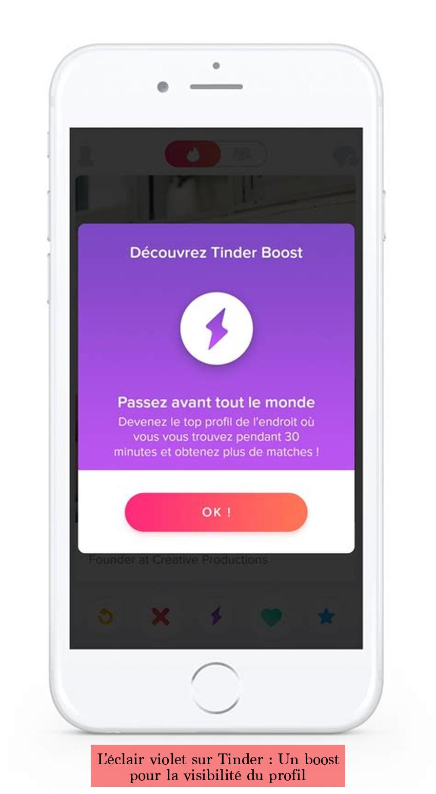 L'éclair violet sur Tinder : Un boost pour la visibilité du profil